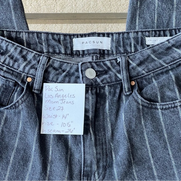PacSun Women's Black Pinstripe Straight Leg Jeans - Picture 11 of 11